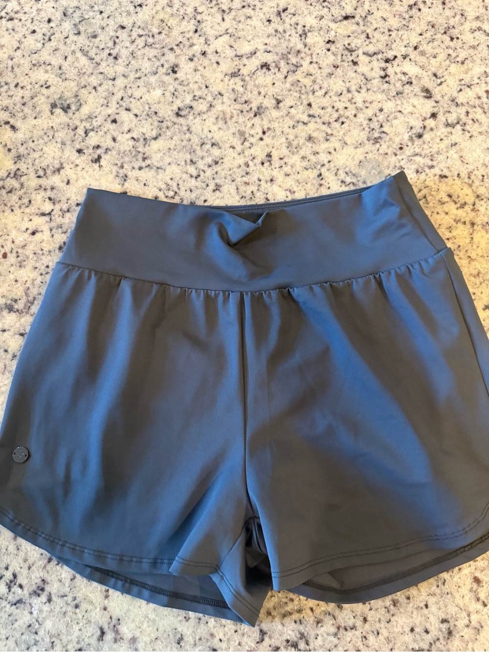 Women's High-Waist Active Shorts — charcoal gray